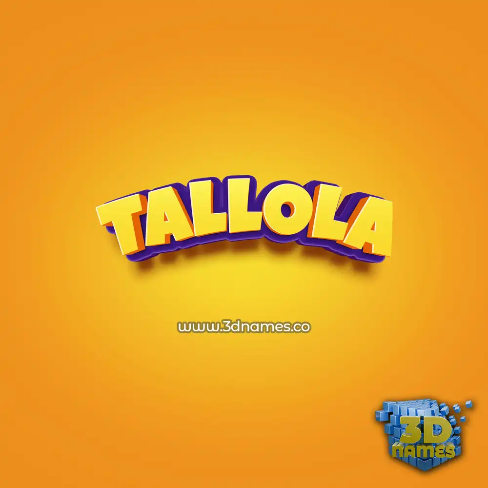 tallola in Orange Toon style - 3D name wallpaper