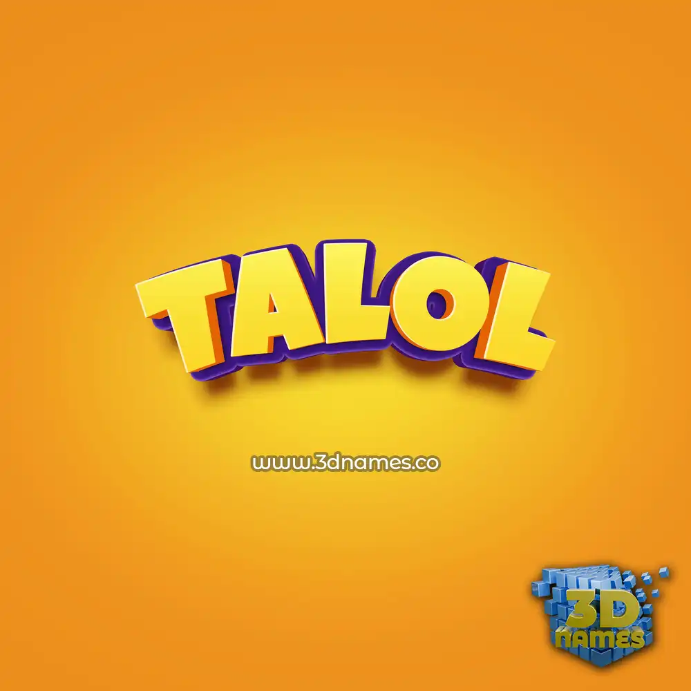 talol in Orange Toon style - 3D name wallpaper