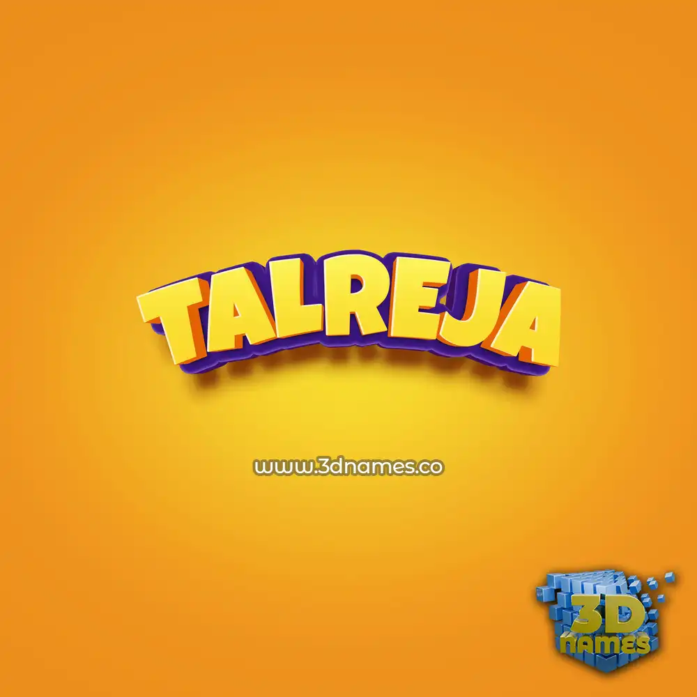 talreja in Orange Toon style - 3D name wallpaper
