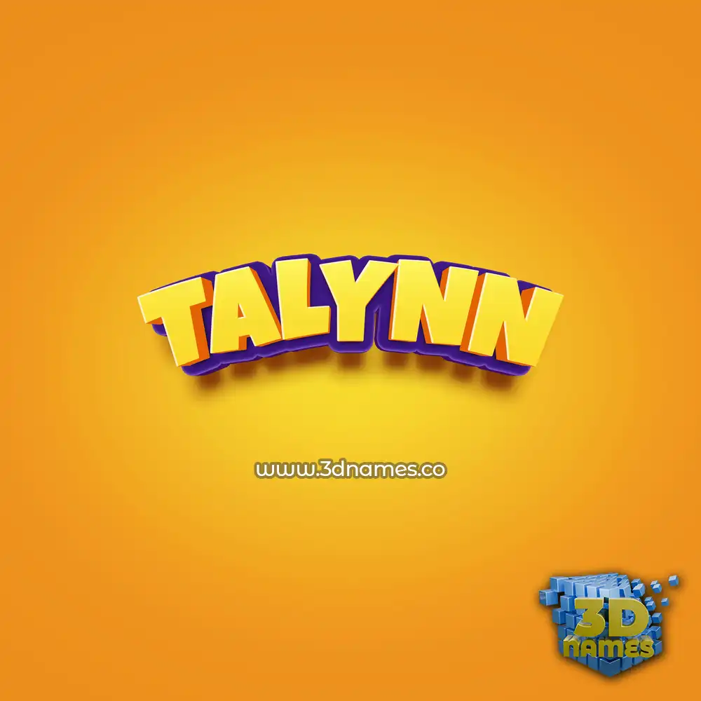 talynn in Orange Toon style - 3D name wallpaper