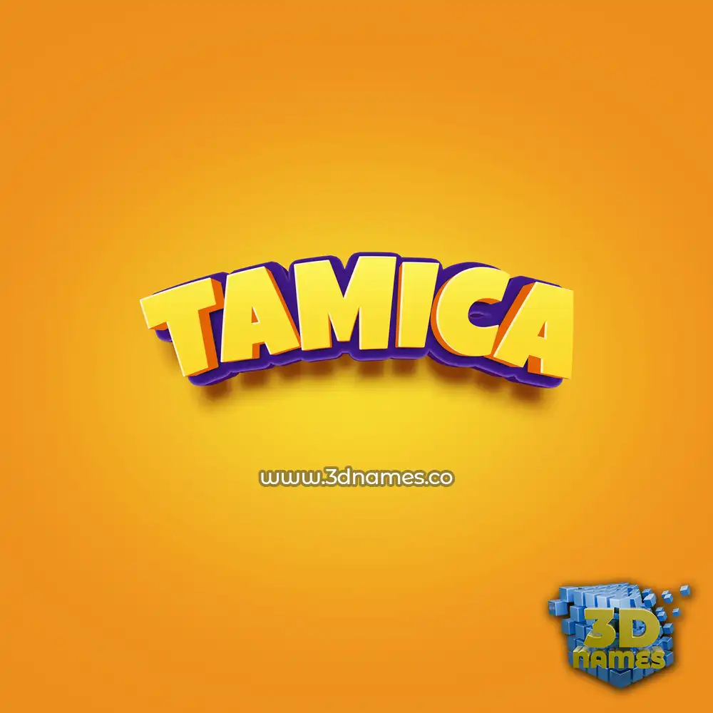 tamica in Orange Toon style - 3D name wallpaper