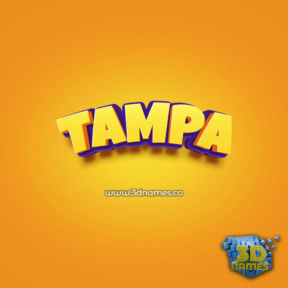 tampa in Orange Toon style - 3D name wallpaper
