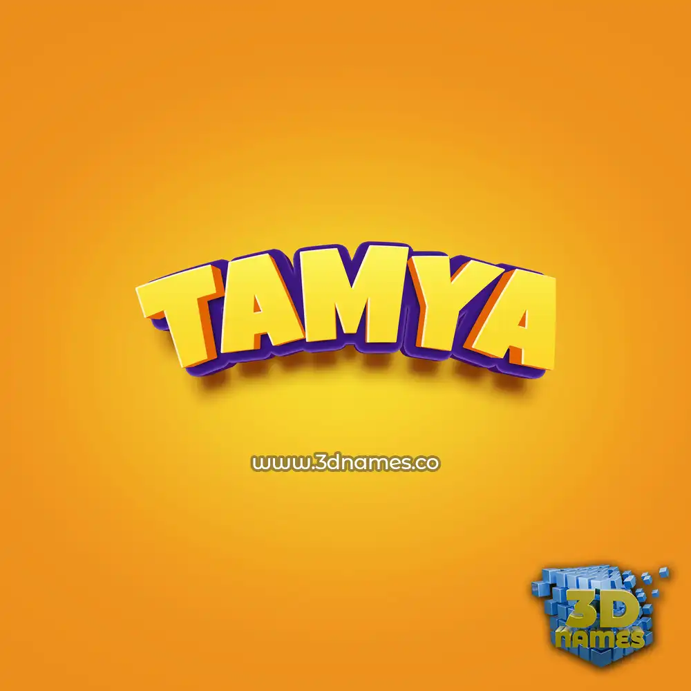 tamya in Orange Toon style - 3D name wallpaper
