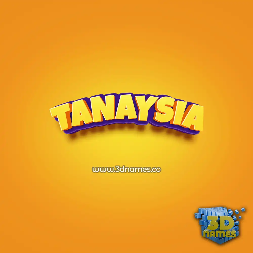 tanaysia in Orange Toon style - 3D name wallpaper