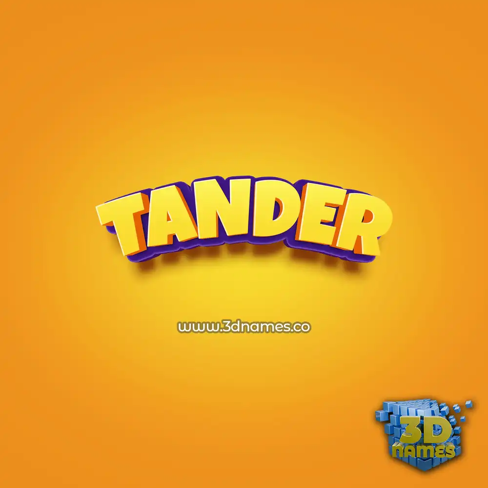 tander in Orange Toon style - 3D name wallpaper