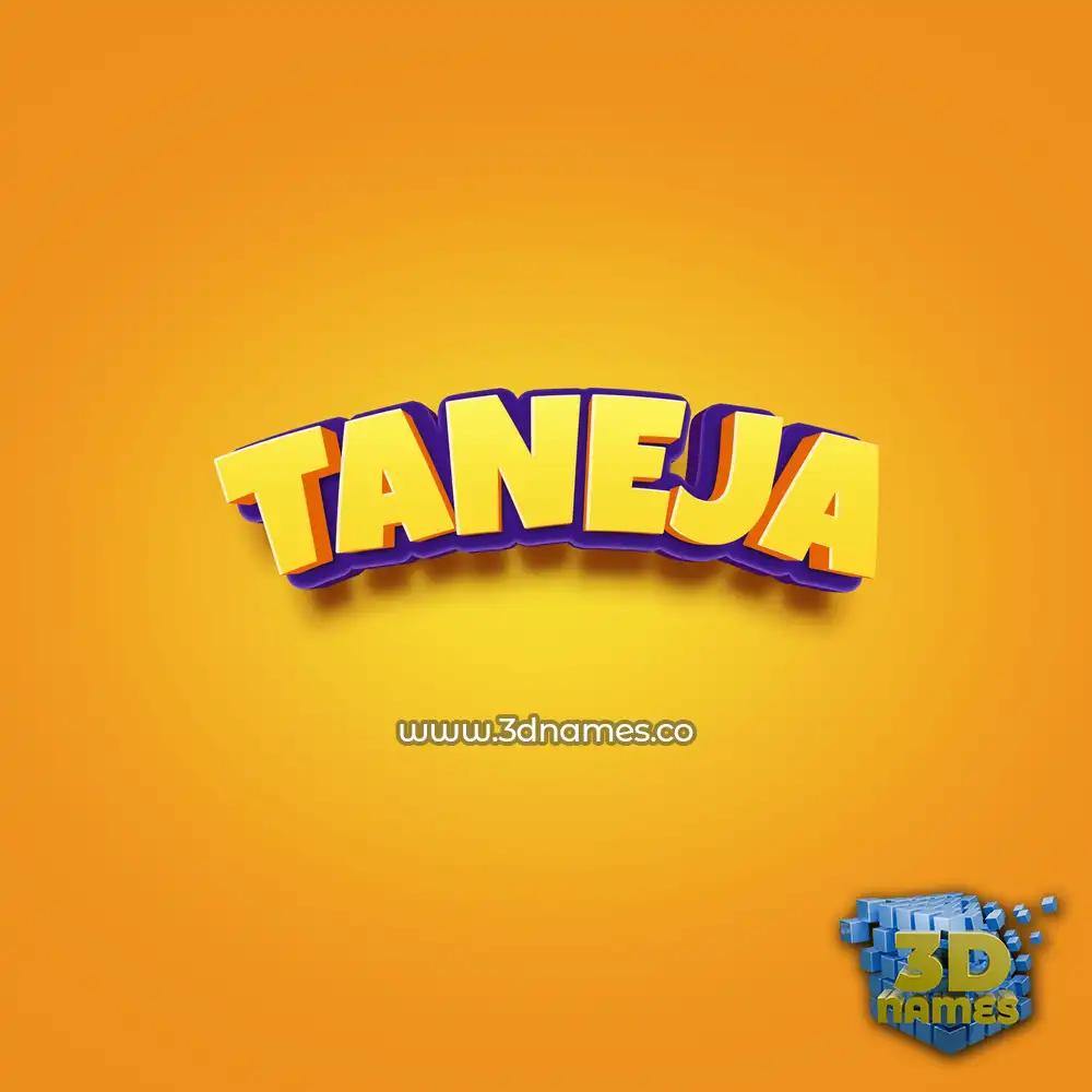 taneja in Orange Toon style - 3D name wallpaper
