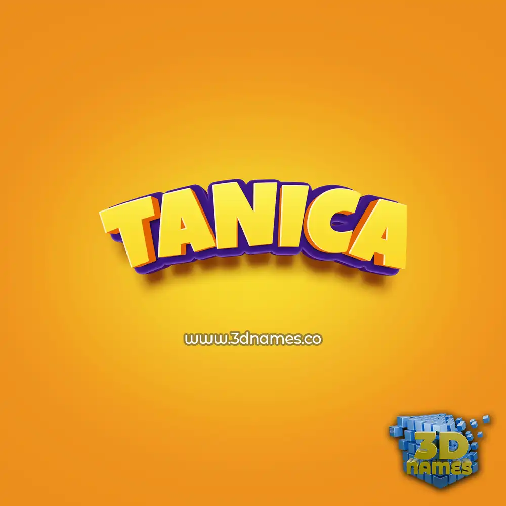 tanica in Orange Toon style - 3D name wallpaper