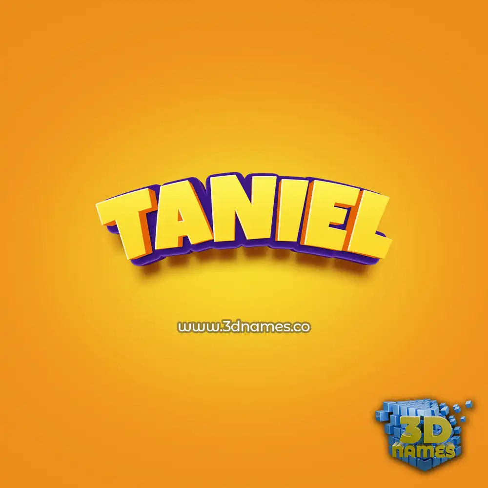 taniel in Orange Toon style - 3D name wallpaper