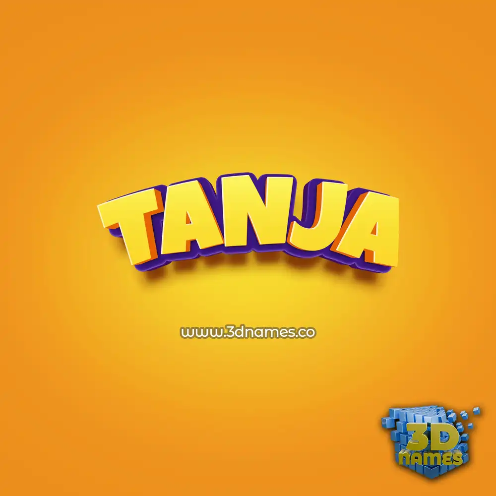 tanja in Orange Toon style - 3D name wallpaper