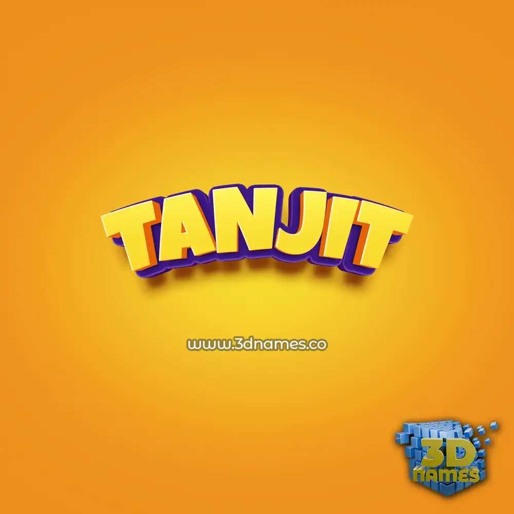 tanjit in Orange Toon style - 3D name wallpaper