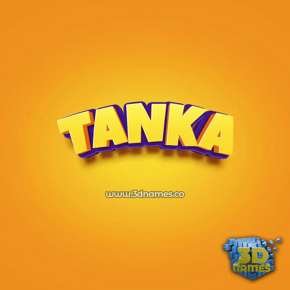 tanka in Orange Toon style - 3D name wallpaper