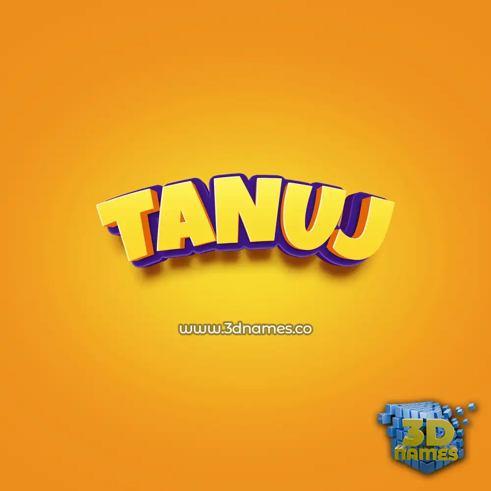 tanuj in Orange Toon style - 3D name wallpaper
