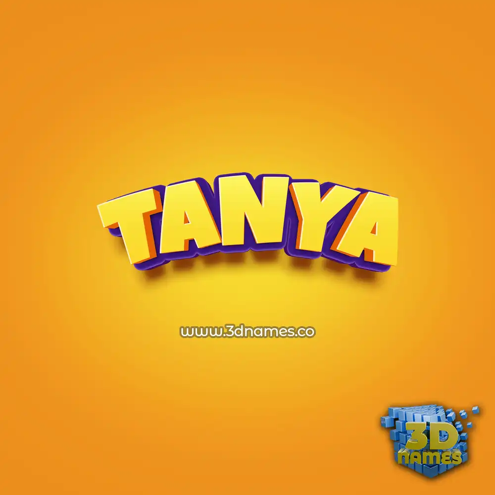 tanya in Orange Toon style - 3D name wallpaper