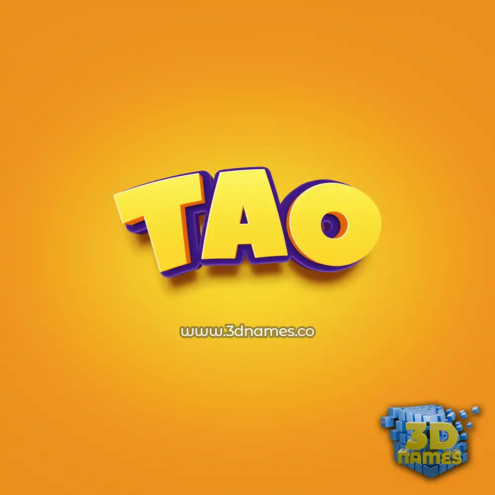tao in Orange Toon style - 3D name wallpaper