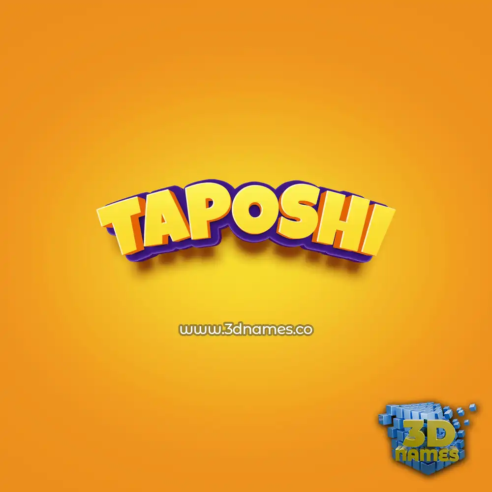 taposhi in Orange Toon style - 3D name wallpaper