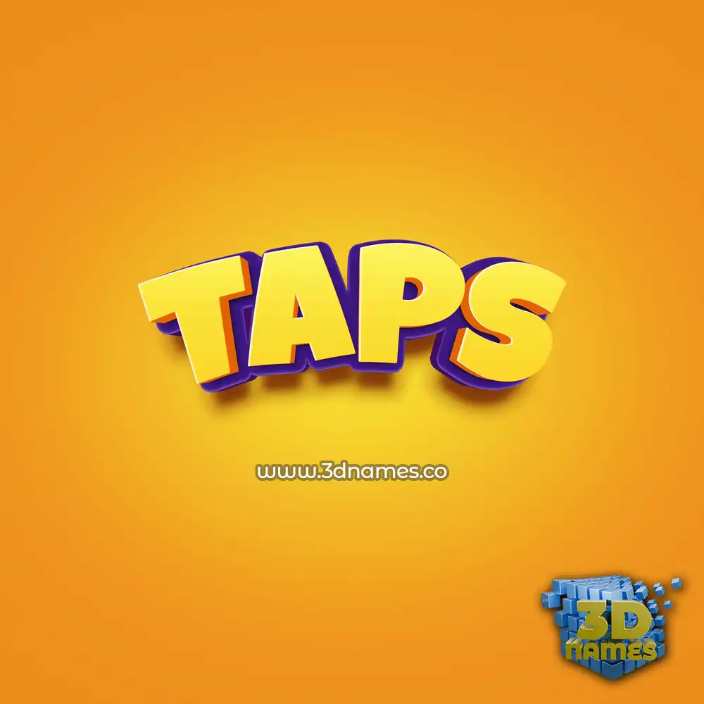 taps in Orange Toon style - 3D name wallpaper