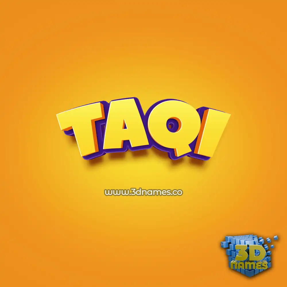 taqi in Orange Toon style - 3D name wallpaper