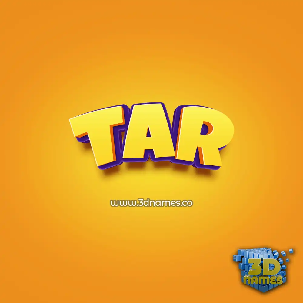 tar in Orange Toon style - 3D name wallpaper