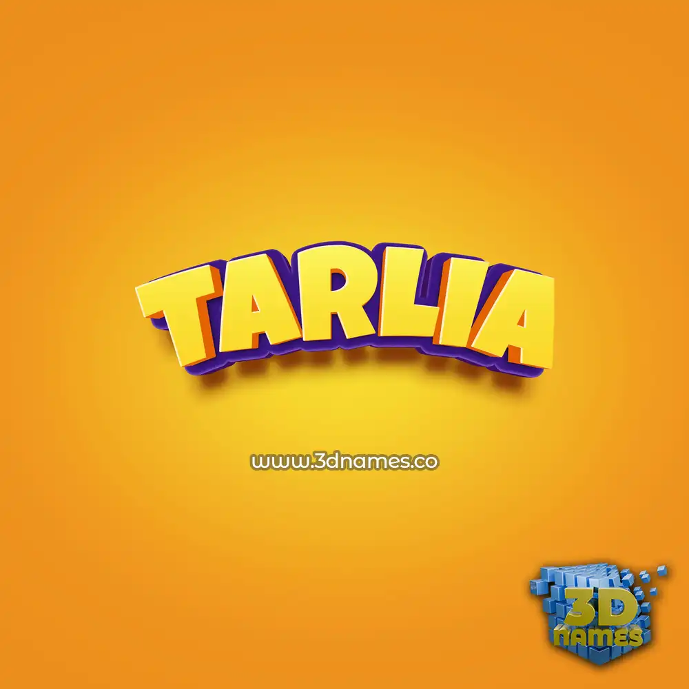 tarlia in Orange Toon style - 3D name wallpaper