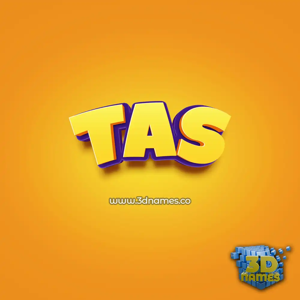tas in Orange Toon style - 3D name wallpaper