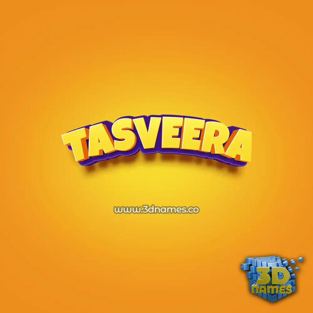 tasveera in Orange Toon style - 3D name wallpaper