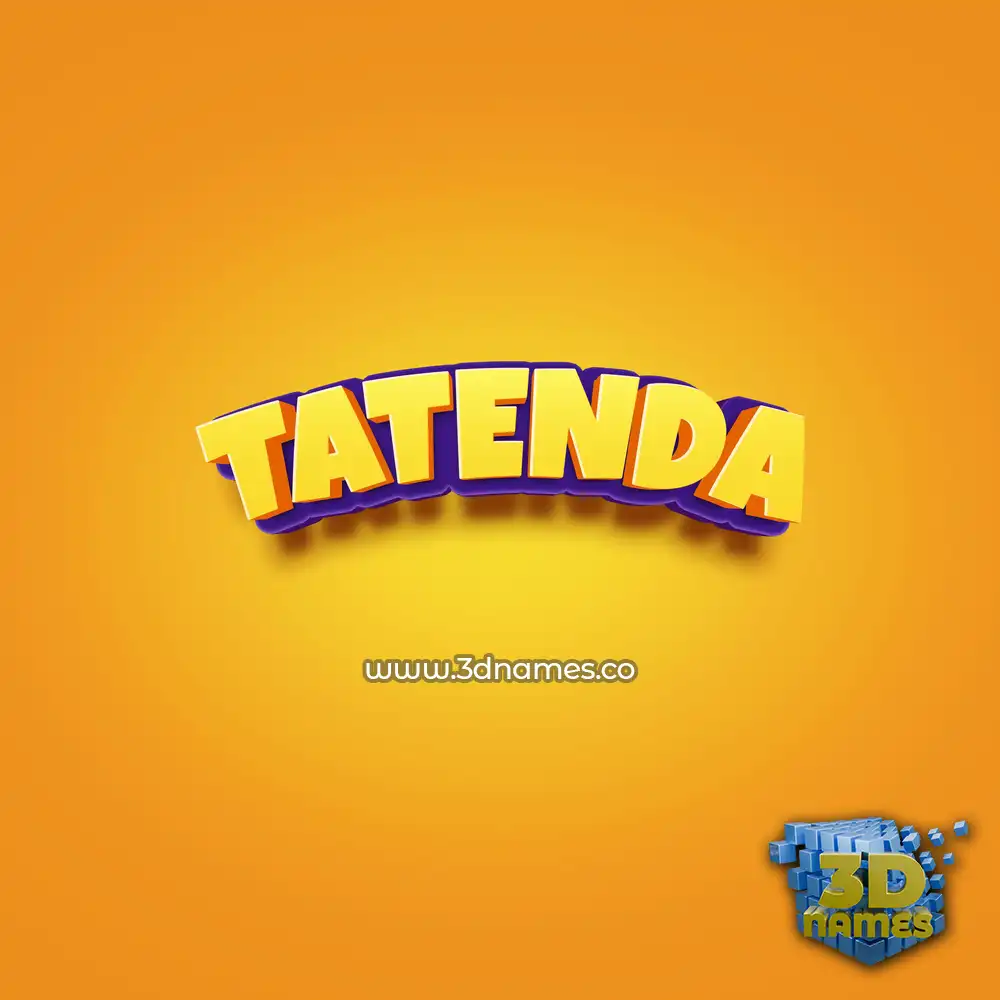 tatenda in Orange Toon style - 3D name wallpaper