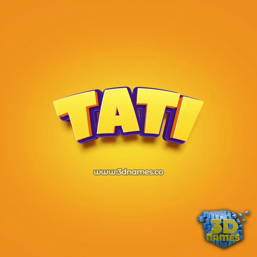 tati in Orange Toon style - 3D name wallpaper