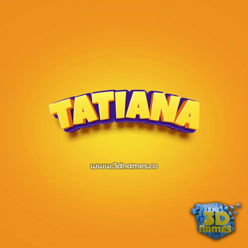 tatiana in Orange Toon style - 3D name wallpaper