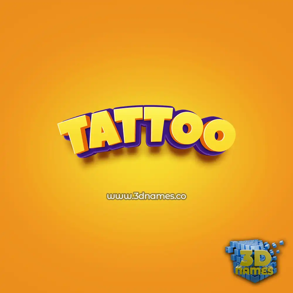 tattoo in Orange Toon style - 3D name wallpaper