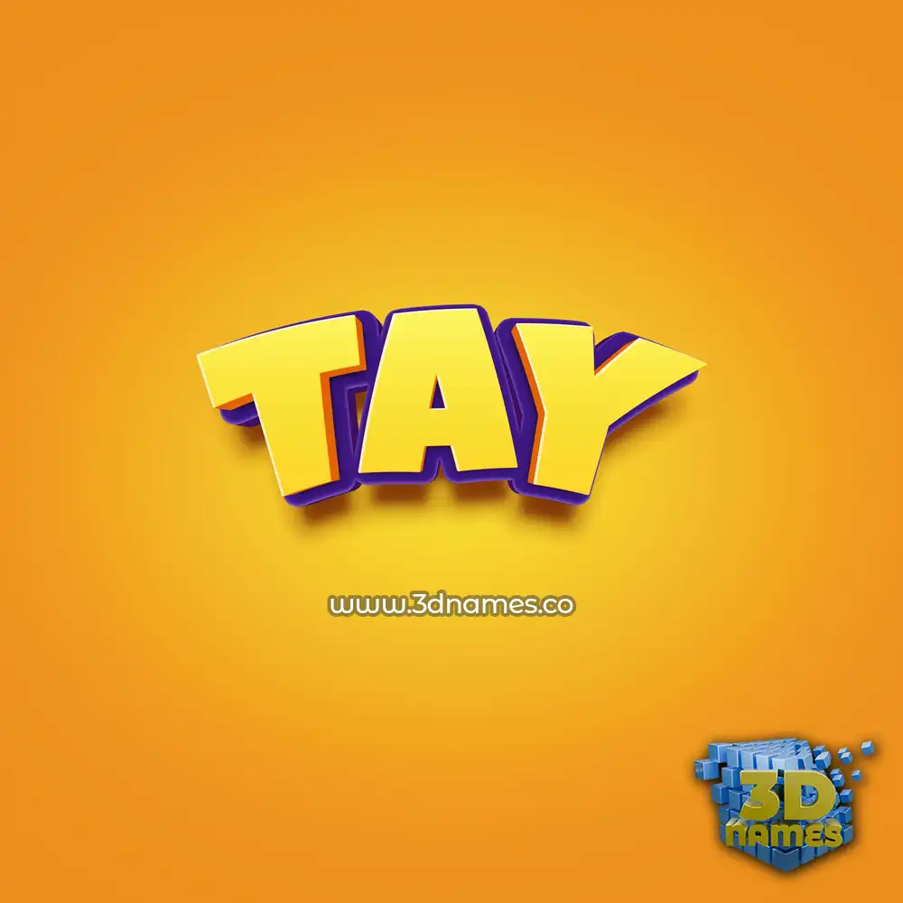 tay in Orange Toon style - 3D name wallpaper