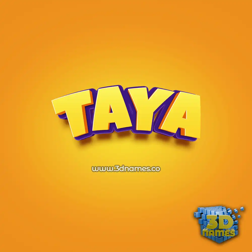 taya in Orange Toon style - 3D name wallpaper