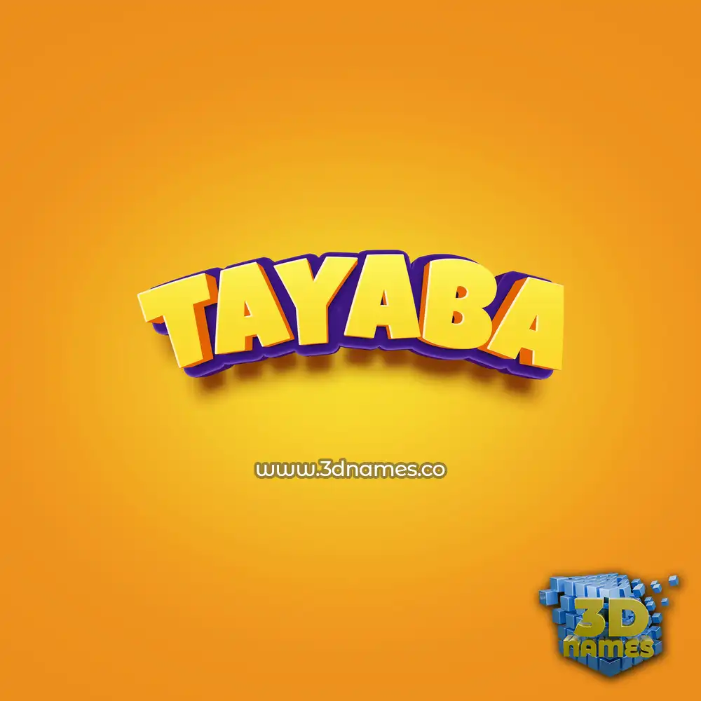 tayaba in Orange Toon style - 3D name wallpaper