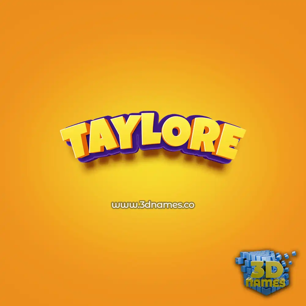 taylore in Orange Toon style - 3D name wallpaper