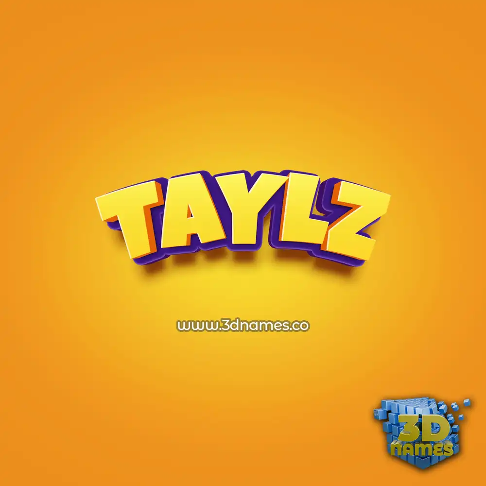 taylz in Orange Toon style - 3D name wallpaper