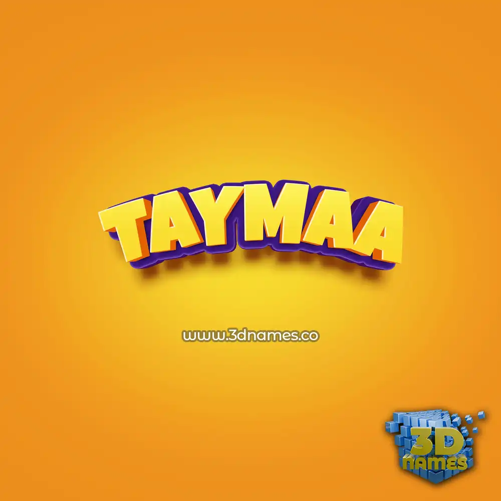 taymaa in Orange Toon style - 3D name wallpaper