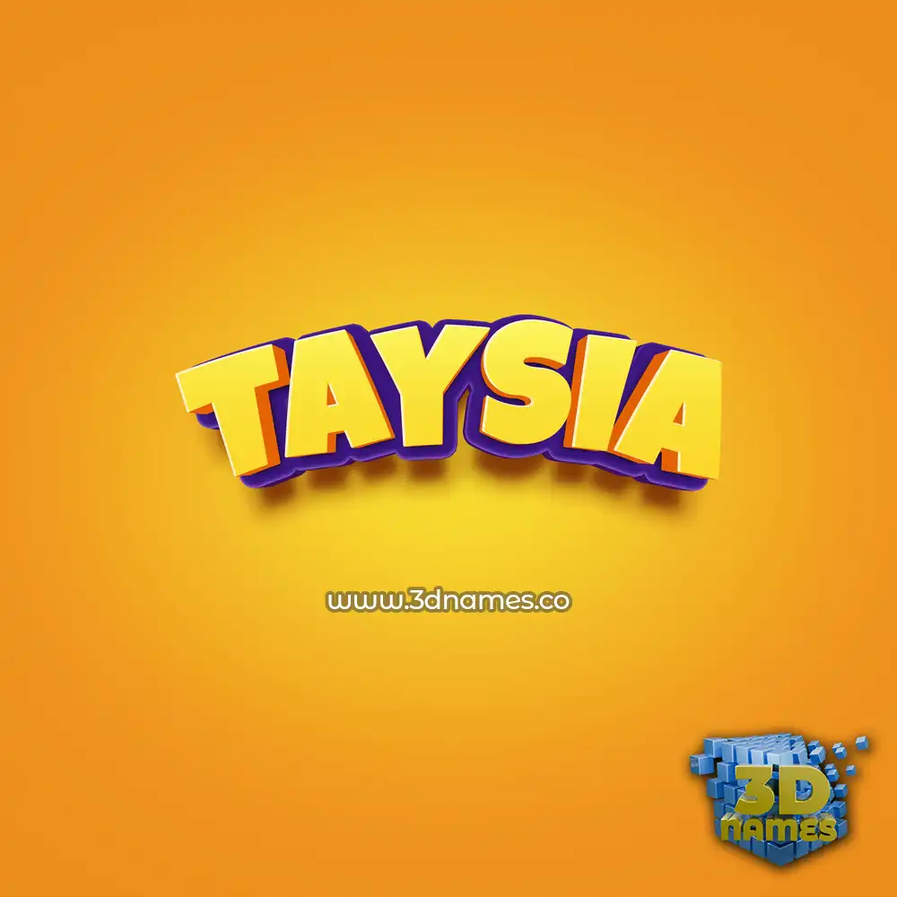 taysia in Orange Toon style - 3D name wallpaper