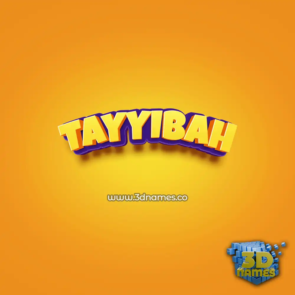 tayyibah in Orange Toon style - 3D name wallpaper