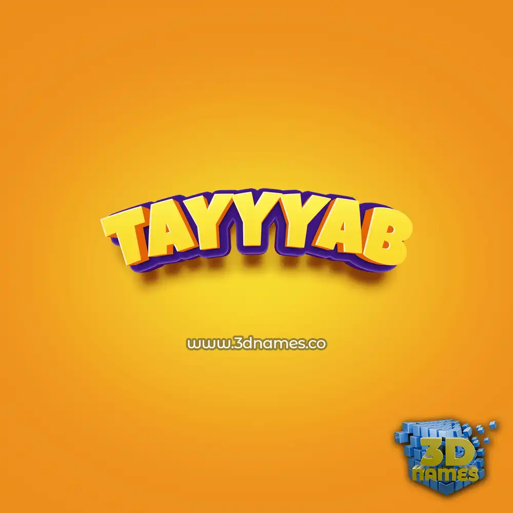 tayyyab in Orange Toon style - 3D name wallpaper