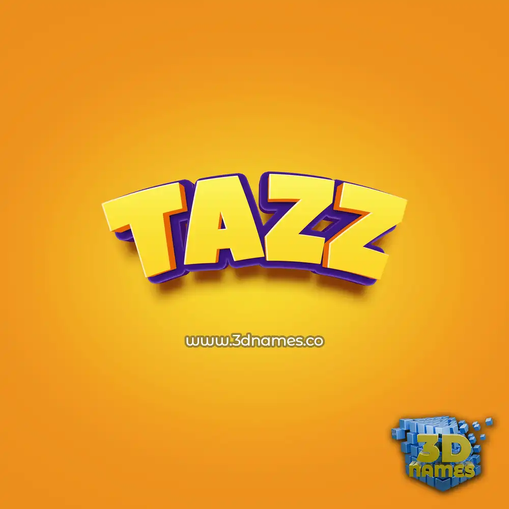 tazz in Orange Toon style - 3D name wallpaper