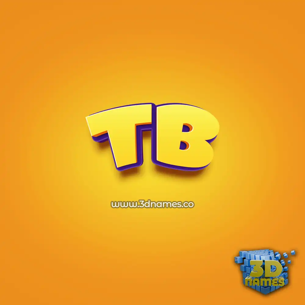 tb in Orange Toon style - 3D name wallpaper