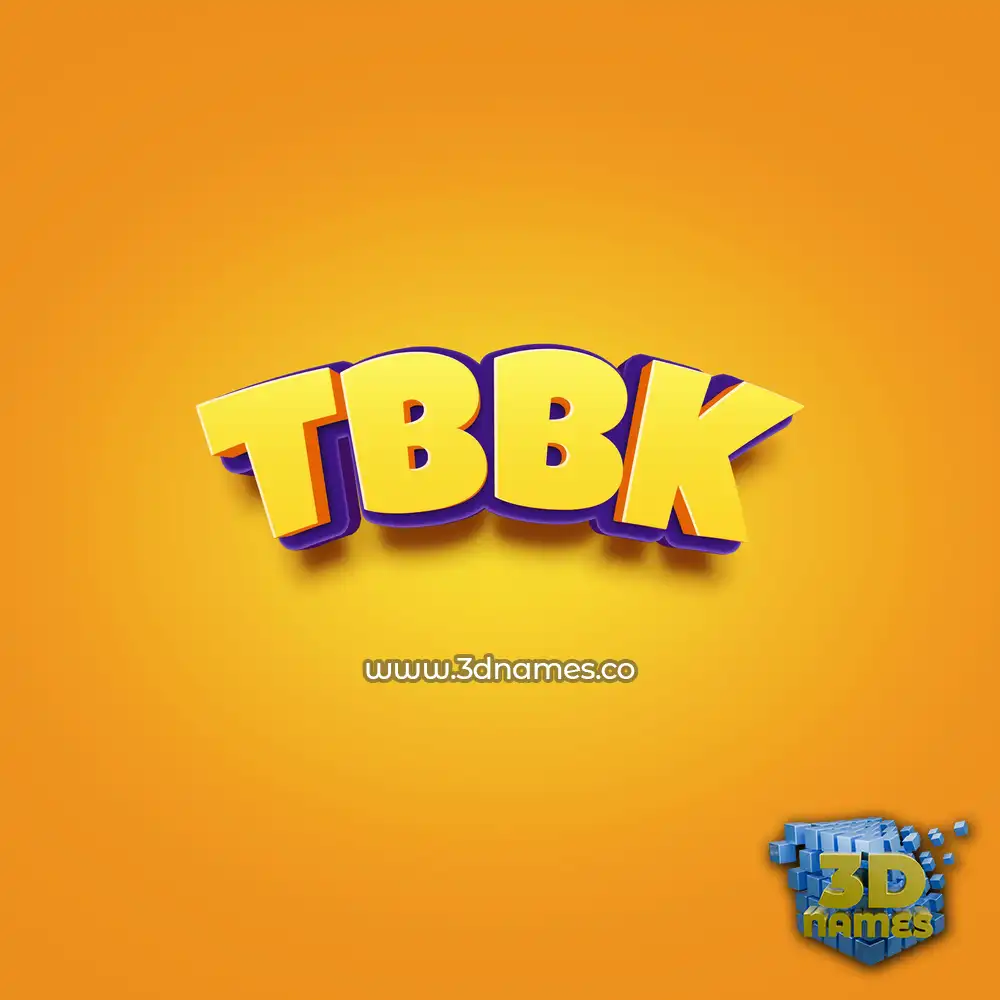 tbbk in Orange Toon style - 3D name wallpaper