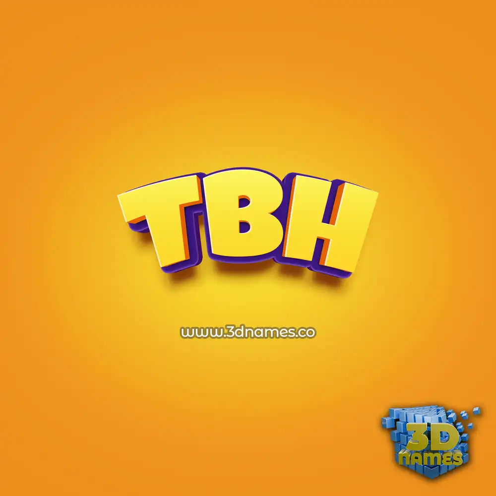 tbh in Orange Toon style - 3D name wallpaper