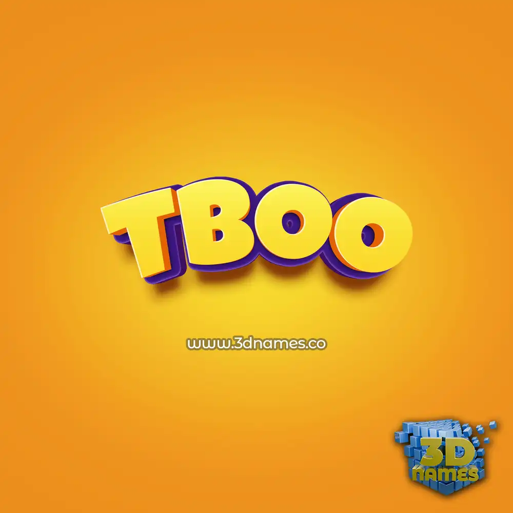 tboo in Orange Toon style - 3D name wallpaper