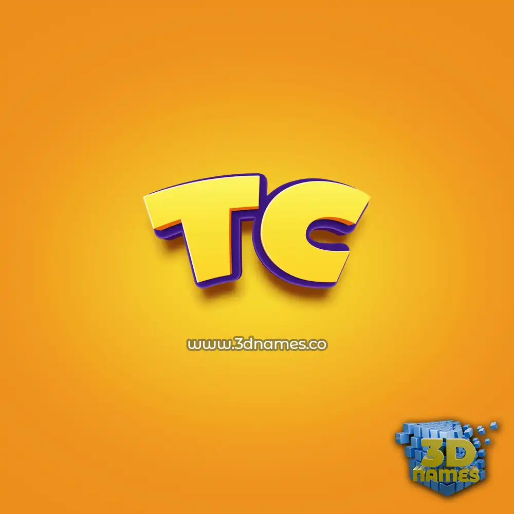 tc in Orange Toon style - 3D name wallpaper
