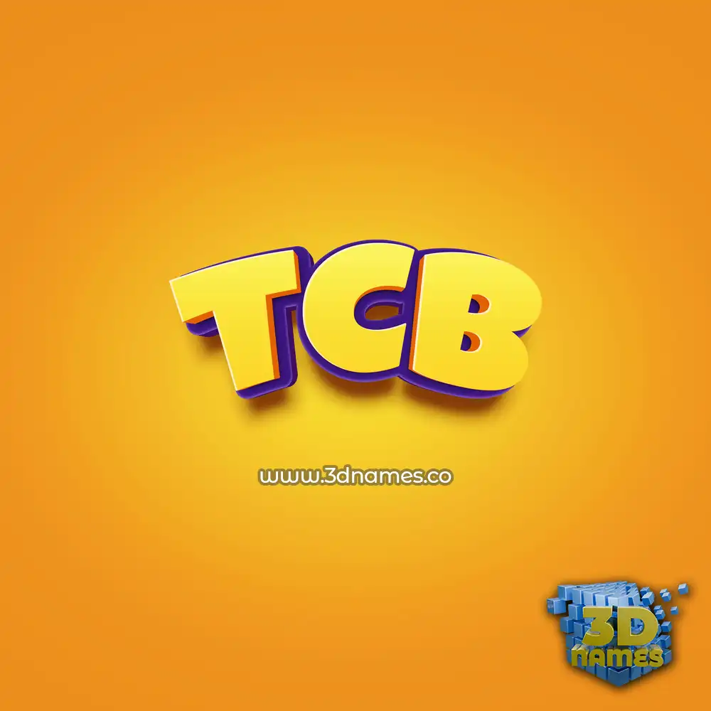 tcb in Orange Toon style - 3D name wallpaper