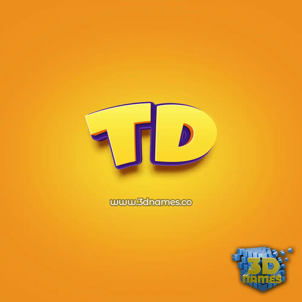 td in Orange Toon style - 3D name wallpaper
