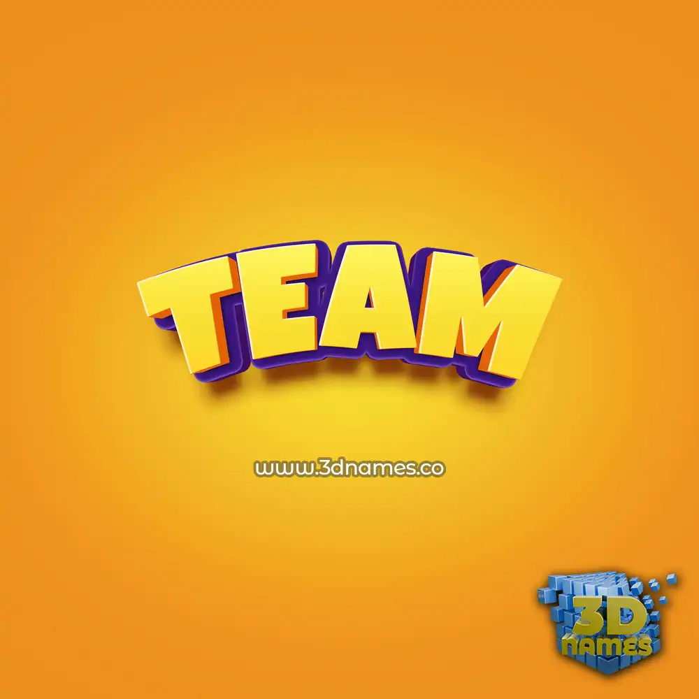 team in Orange Toon style - 3D name wallpaper