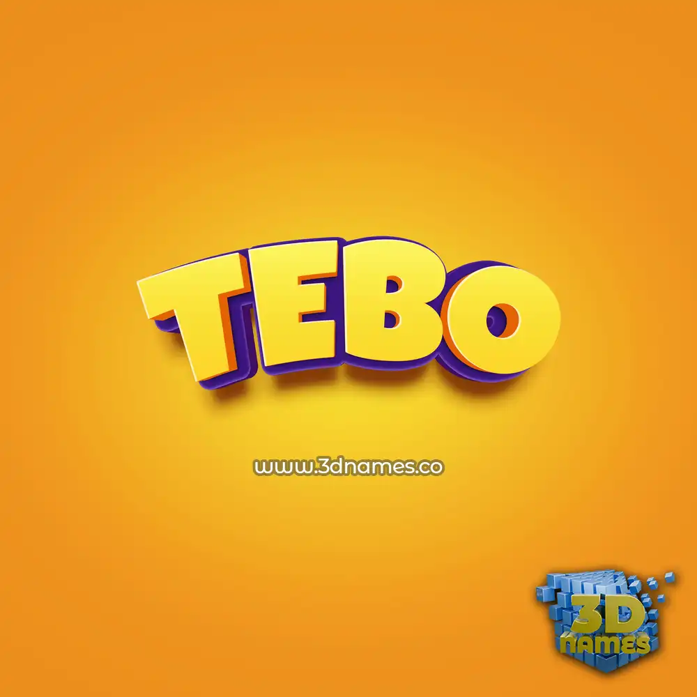 tebo in Orange Toon style - 3D name wallpaper