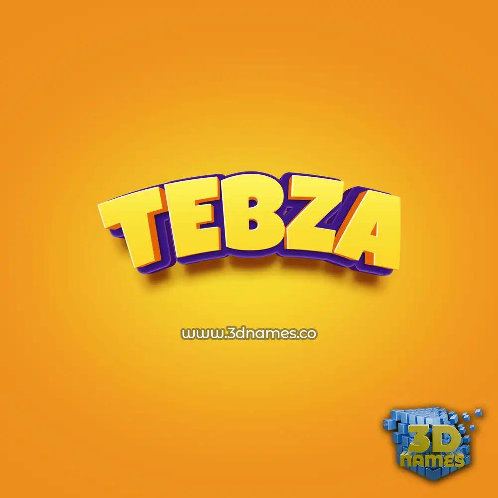 tebza in Orange Toon style - 3D name wallpaper