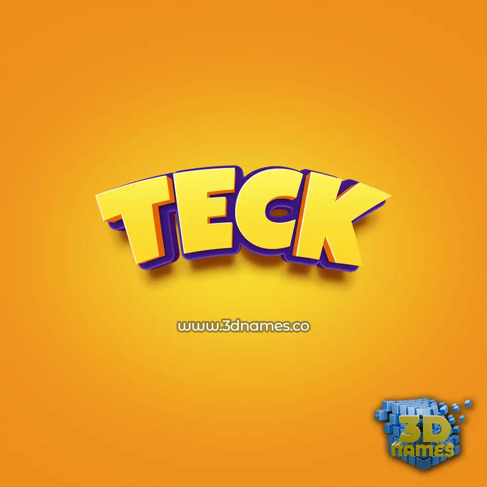 teck in Orange Toon style - 3D name wallpaper